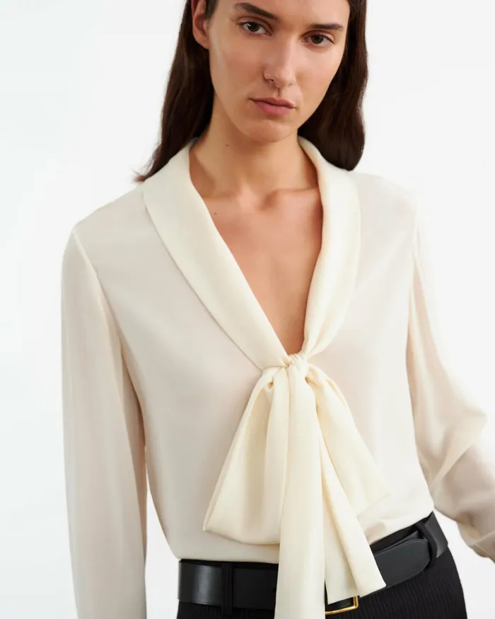 ANGELIQUE SILK BLOUSE Ivory Women Nili Lotan Tops