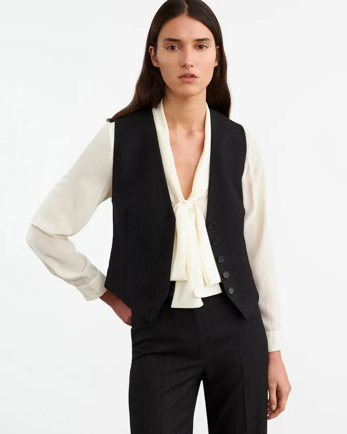 ANGELIQUE SILK BLOUSE Ivory Women Nili Lotan Tops