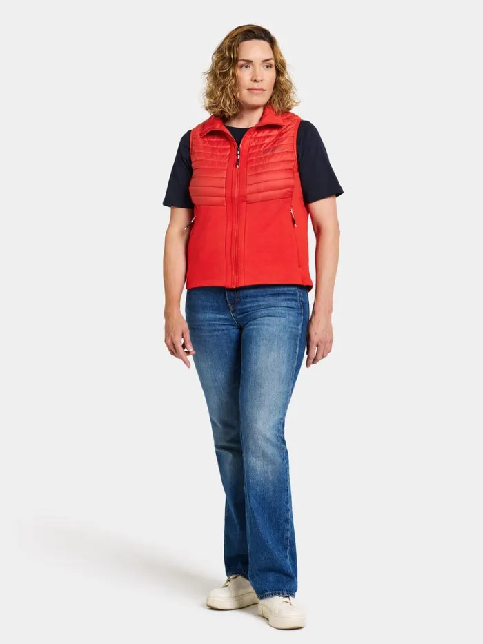 Annema Vest Lava Red Women Didriksons Vests Annema Vest Lava Red Women Didriksons Vests