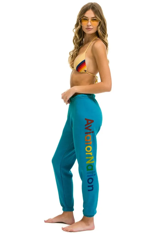 Aspen Sweatpants 8211 Teal Women Aviator Nation Sweatpants
