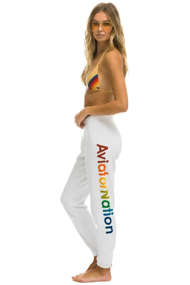 Austin Sweatpants 8211 White Women Aviator Nation Sweatpants