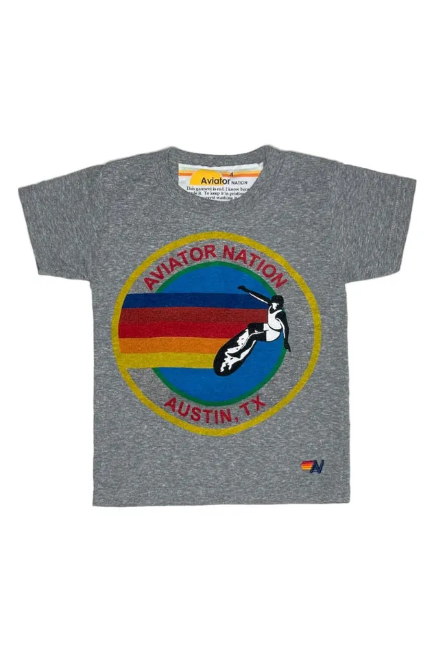 Austin Tee 8211 Heather Grey Kids Aviator Nation Tees