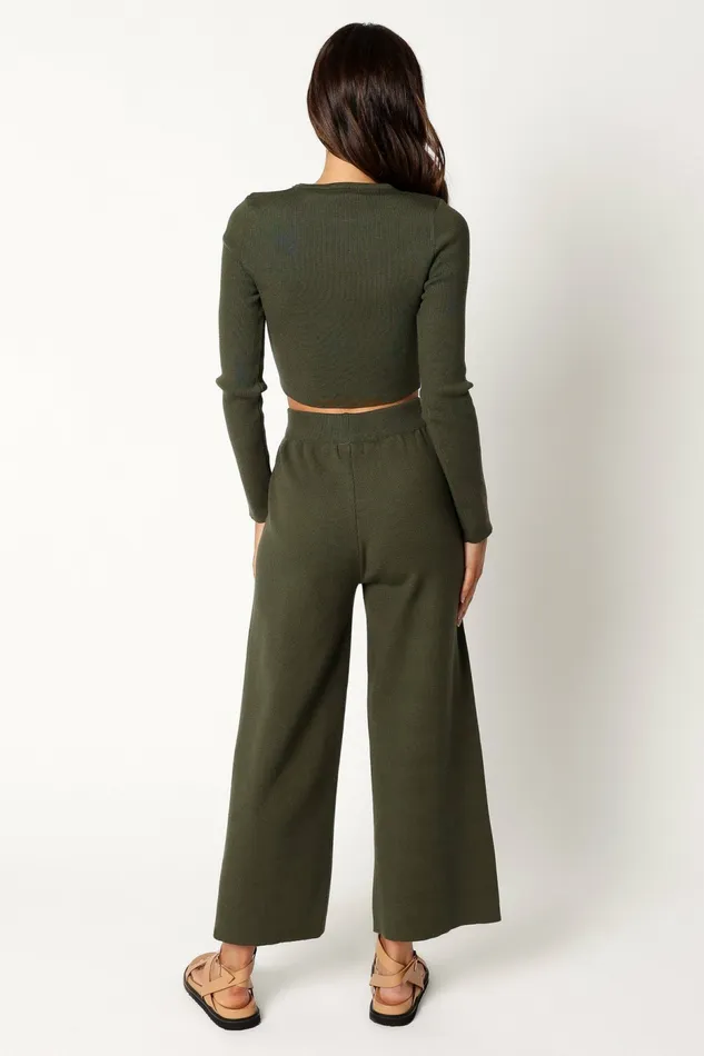 Ayers Long Sleeve Set Olive Women Matching Sets Petal and Pup