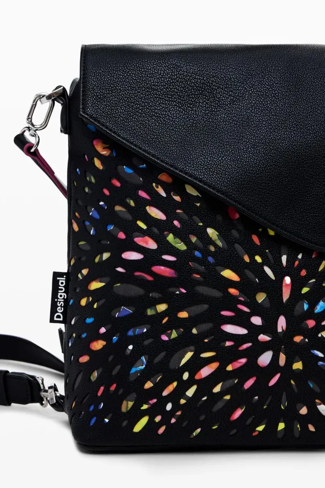 Backpacks Women Desigual Mini Perforated Backpack Black