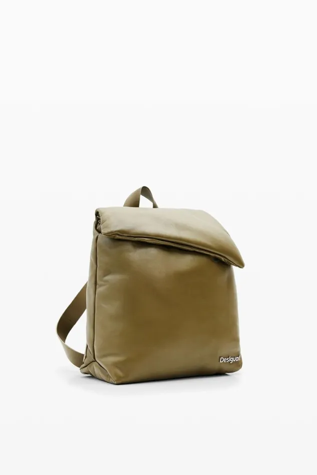 Backpacks Women Desigual S Padded Leather Backpack Green