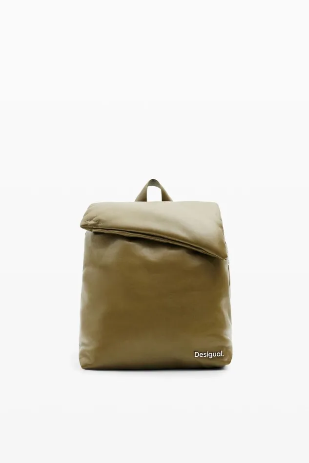 Backpacks Women Desigual S Padded Leather Backpack Green