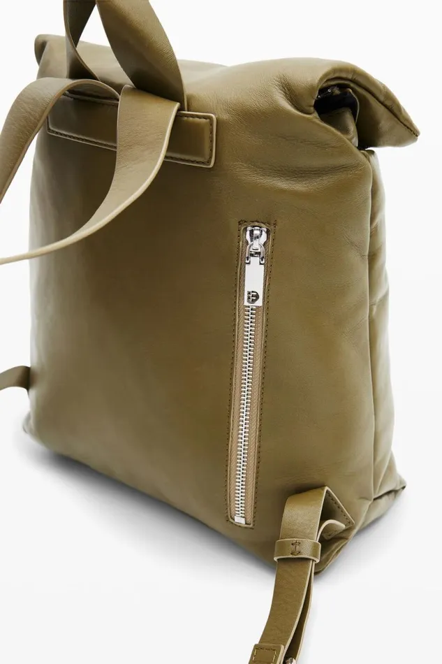 Backpacks Women Desigual S Padded Leather Backpack Green
