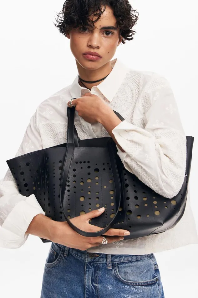 Bags Women Desigual Circle Shopper Bag Black
