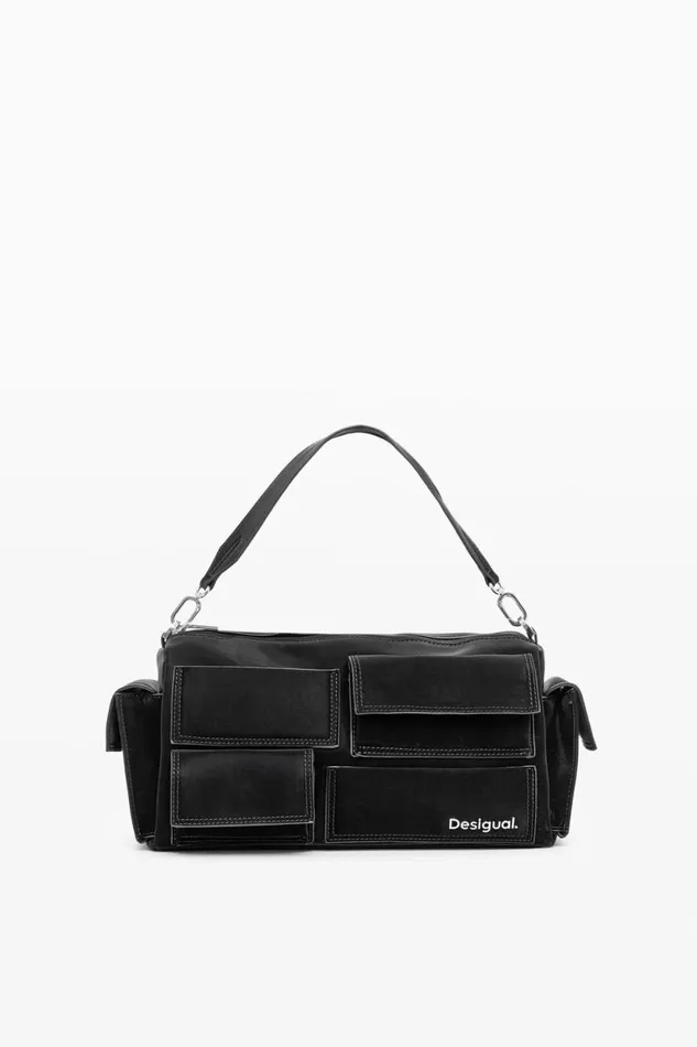 Bags Women Desigual Multipocket Baguette Bag Black