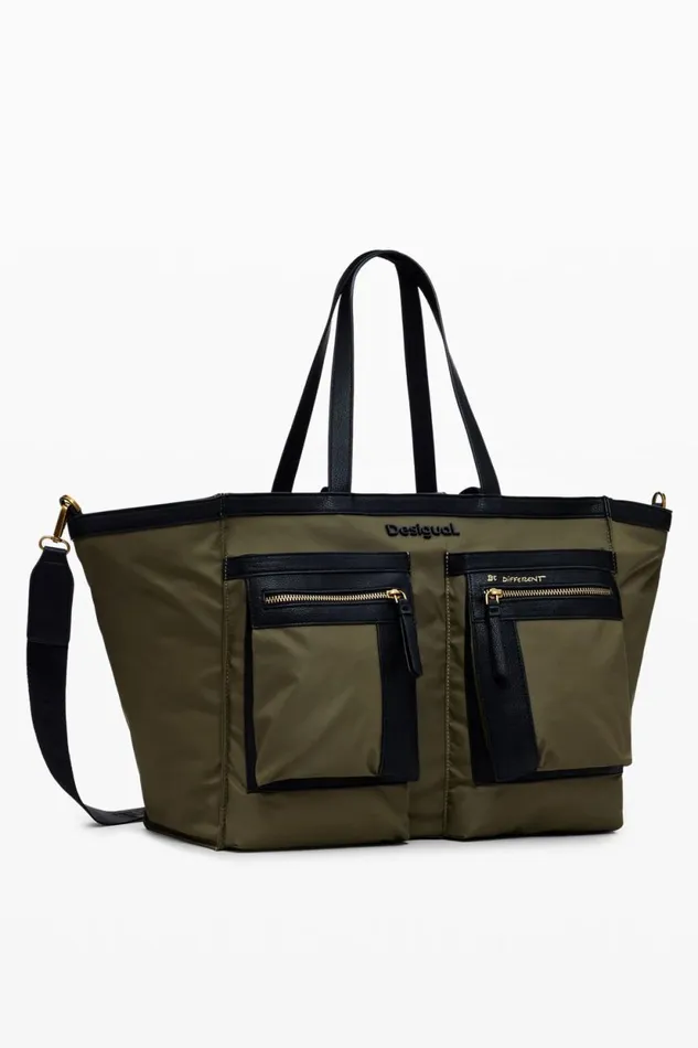 Bags Women Desigual Multipocket Nylon Bag Green