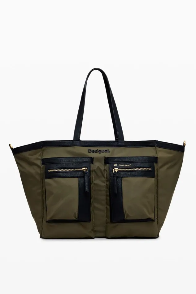 Bags Women Desigual Multipocket Nylon Bag Green