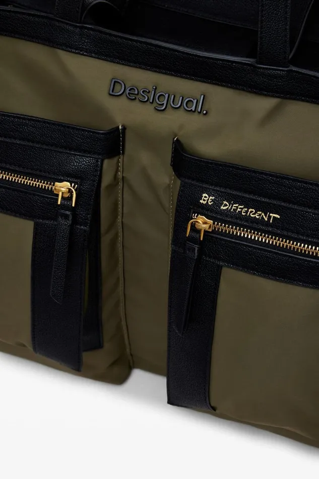 Bags Women Desigual Multipocket Nylon Bag Green