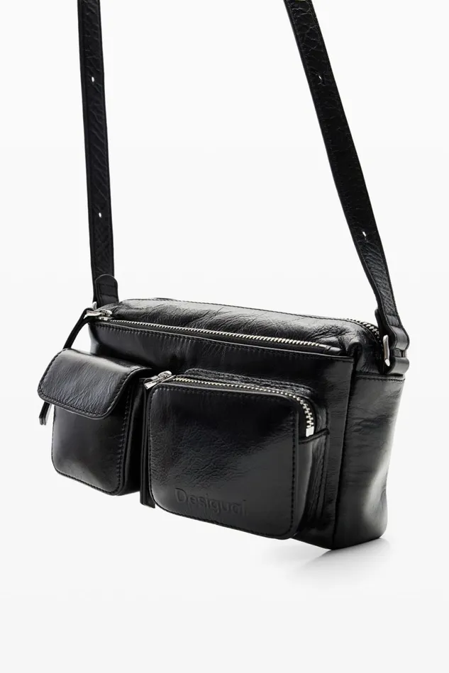 Bags Women Desigual S Leather Pockets Crossbody Bag Black