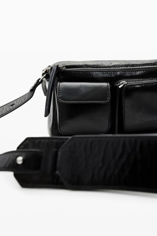Bags Women Desigual S Leather Pockets Crossbody Bag Black