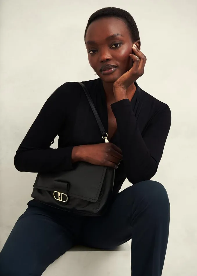Bags Women HOBBS Lana Leather Shoulder Bag Black