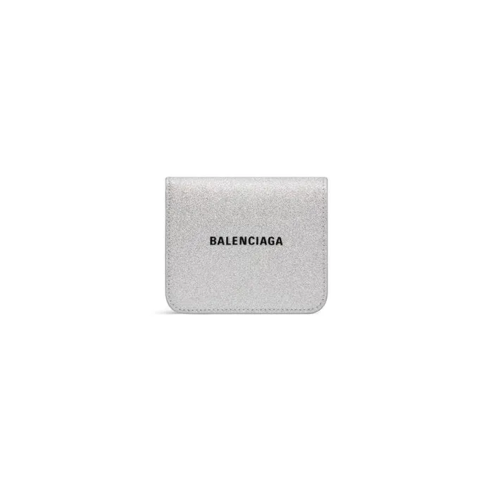 Balenciaga Card Holders Women Women039s Cash Flap Coin And Card Holder Sparkling Fabric In Silver Silver