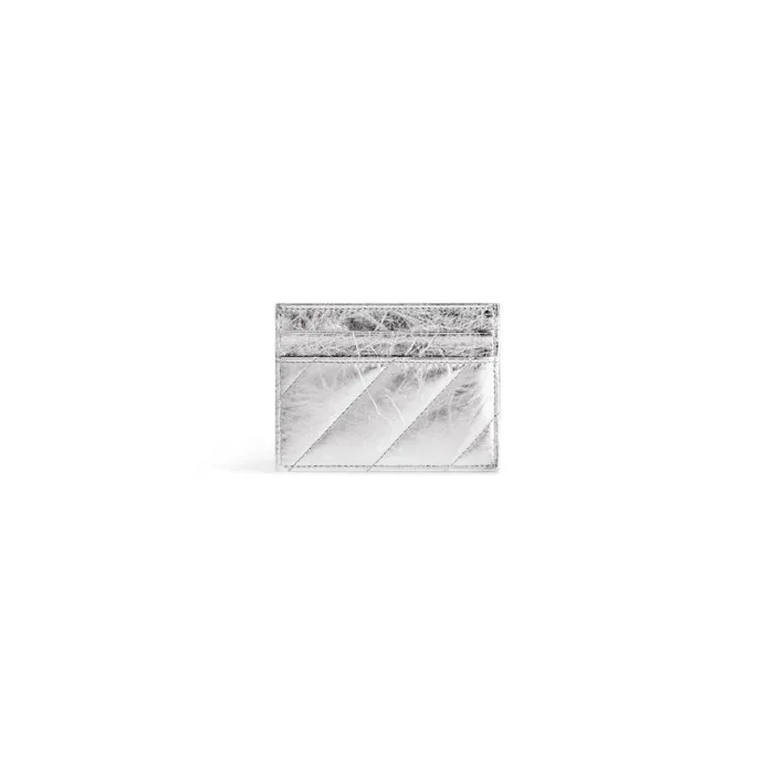 Balenciaga Card Holders Women Women039s Crush Card Holder Metallized Quilted In Silver Silver