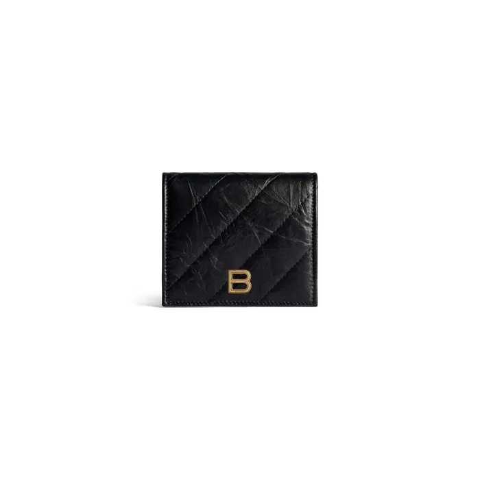 Balenciaga Card Holders Women Women039s Crush Flap Coin And Card Holder Quilted In Black Black