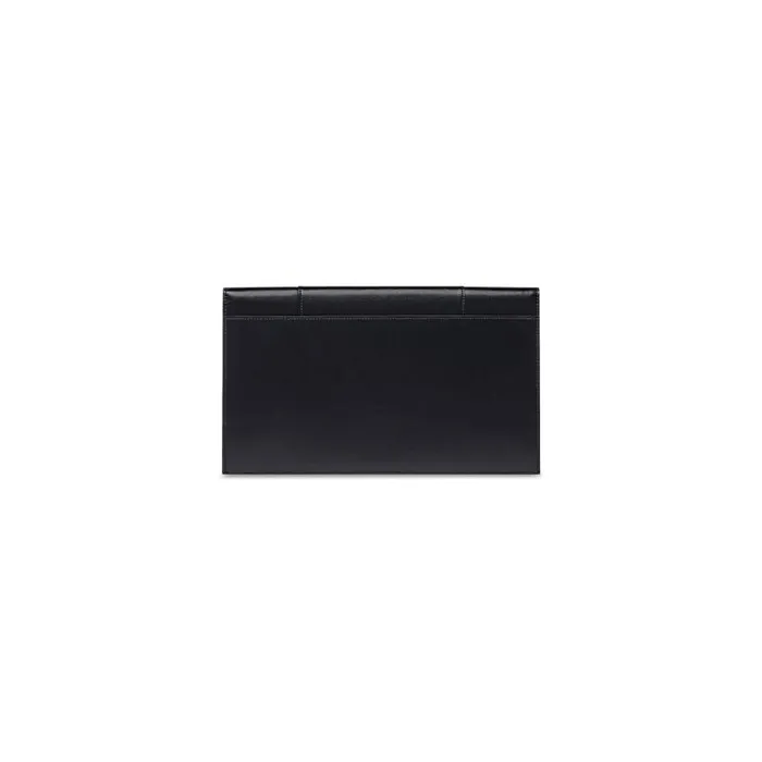 Balenciaga Clutches and Pouches Women Women039s Hourglass Flat Pouch With Flap Box In Black Black Balenciaga Clutches and Pouches Women Women039s Hourglass Flat Pouch With Flap Box In Black Black