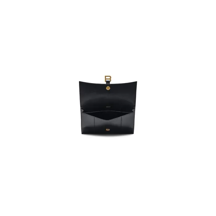 Balenciaga Clutches and Pouches Women Women039s Hourglass Flat Pouch With Flap Box In Black Black Balenciaga Clutches and Pouches Women Women039s Hourglass Flat Pouch With Flap Box In Black Black