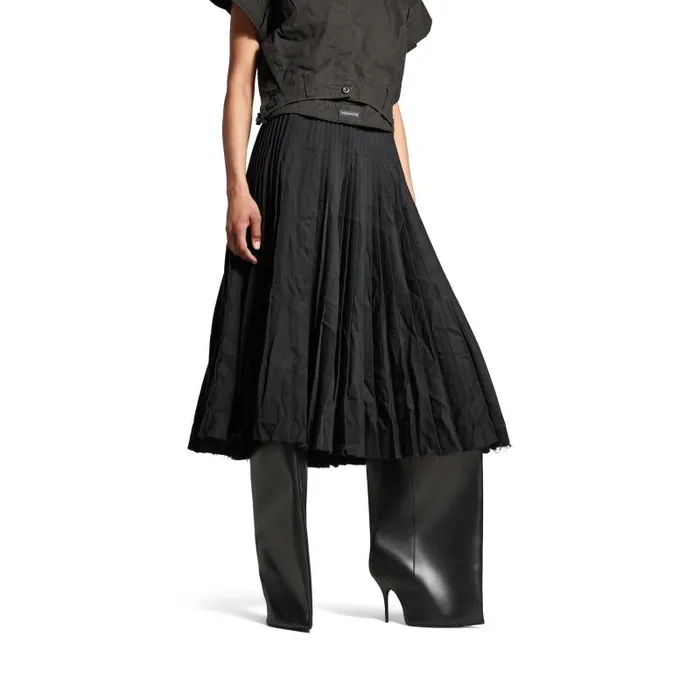 Balenciaga Dresses and Skirts Women Women039s Creased Pleated Skirt In Black Black Balenciaga Dresses and Skirts Women Women039s Creased Pleated Skirt In Black Black