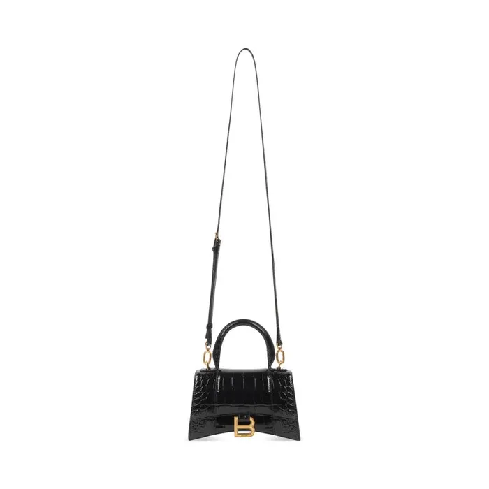 Balenciaga Handbags Women Women039s Hourglass Xs Handbag Crocodile Embossed In Black Black
