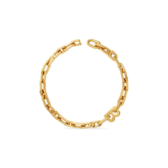 Balenciaga Jewelry WomenMen B Chain Thin Necklace In Gold Gold Balenciaga Jewelry WomenMen B Chain Thin Necklace In Gold Gold