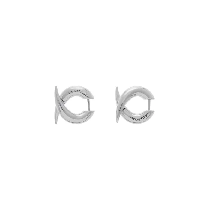 Balenciaga Jewelry WomenMen Force Horn Xs Earrings In Silver Silver