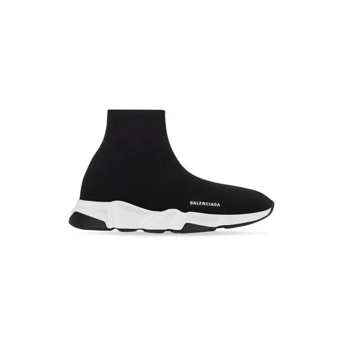 Balenciaga Kids WomenMen Kids 8211 Speed Recycled Knit Sneaker In Blackwhite Blackwhite