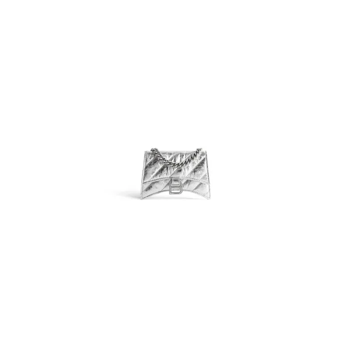 Balenciaga Mini Bags Women Women039s Crush Mini Chain Bag Metallized Quilted In Silver Silver