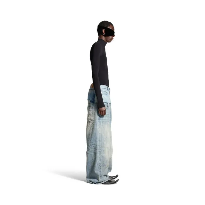 Balenciaga Pants Men Men039s Cutup Baggy Pants In Blue Blue Balenciaga Pants Men Men039s Cutup Baggy Pants In Blue Blue