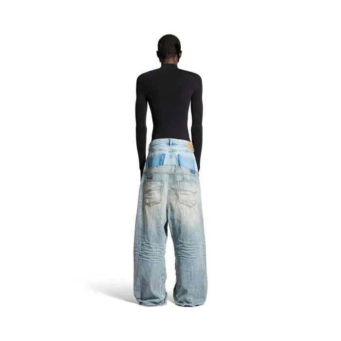 Balenciaga Pants Men Men039s Cutup Baggy Pants In Blue Blue Balenciaga Pants Men Men039s Cutup Baggy Pants In Blue Blue