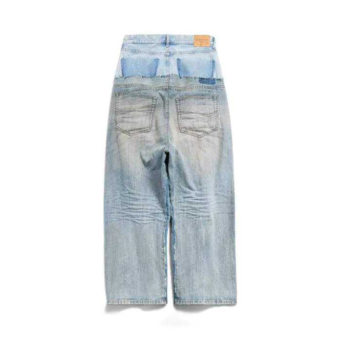 Balenciaga Pants Men Men039s Cutup Baggy Pants In Blue Blue Balenciaga Pants Men Men039s Cutup Baggy Pants In Blue Blue