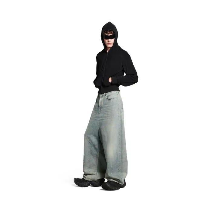 Balenciaga Pants WomenMen Low Crotch Pants In Light Blue Light Blue