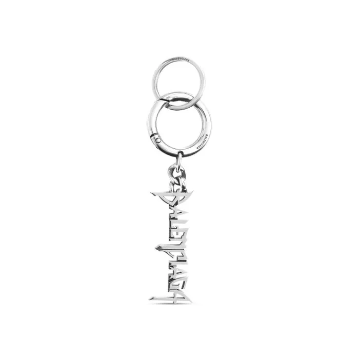 Balenciaga Phone Accessories and Keyrings Men Typo Metal Keychain In Silver Silver Balenciaga Phone Accessories and Keyrings Men Typo Metal Keychain In Silver Silver