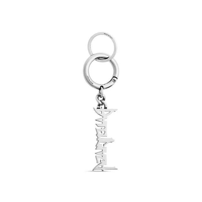 Balenciaga Phone Accessories and Keyrings Men Typo Metal Keychain In Silver Silver Balenciaga Phone Accessories and Keyrings Men Typo Metal Keychain In Silver Silver