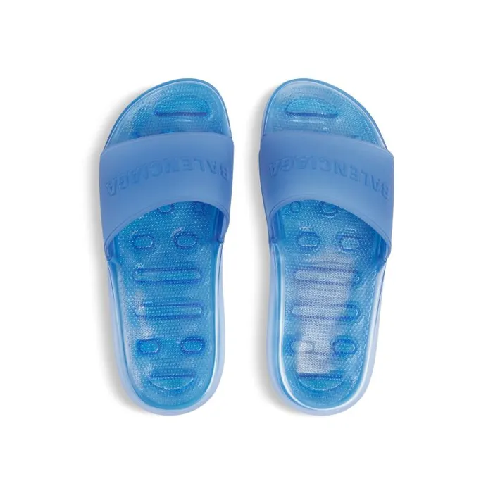 Balenciaga Sandals and Mules Men Men039s Pool Transparent Slide Sandal In Blue Blue Balenciaga Sandals and Mules Men Men039s Pool Transparent Slide Sandal In Blue Blue