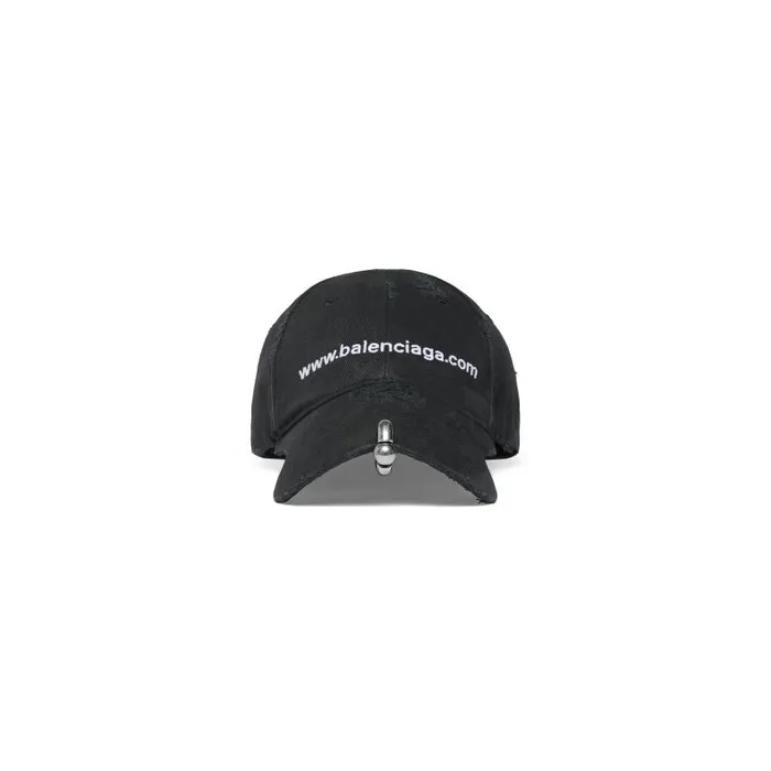 Balenciaga Scarves and Caps WomenMen Balcom Front Piercing Cap In Black Faded Black Faded