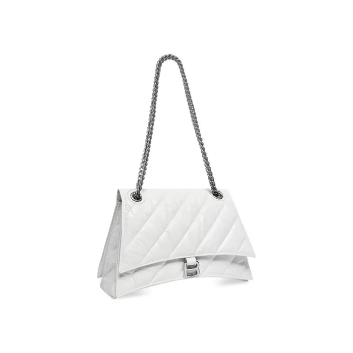 Balenciaga Shoulder Bags Women Women039s Crush Medium Chain Bag Quilted In Optic White Optic White Balenciaga Shoulder Bags Women Women039s Crush Medium Chain Bag Quilted In Optic White Optic White