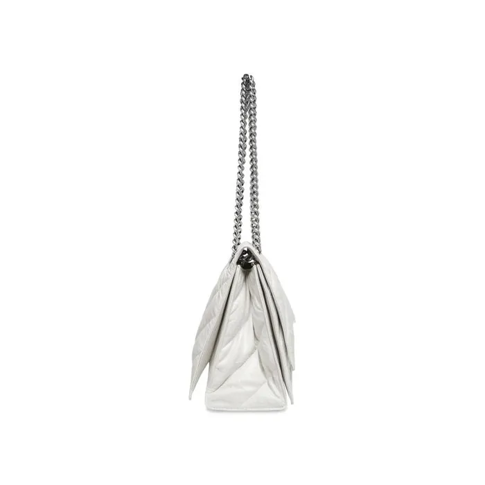Balenciaga Shoulder Bags Women Women039s Crush Medium Chain Bag Quilted In Optic White Optic White Balenciaga Shoulder Bags Women Women039s Crush Medium Chain Bag Quilted In Optic White Optic White
