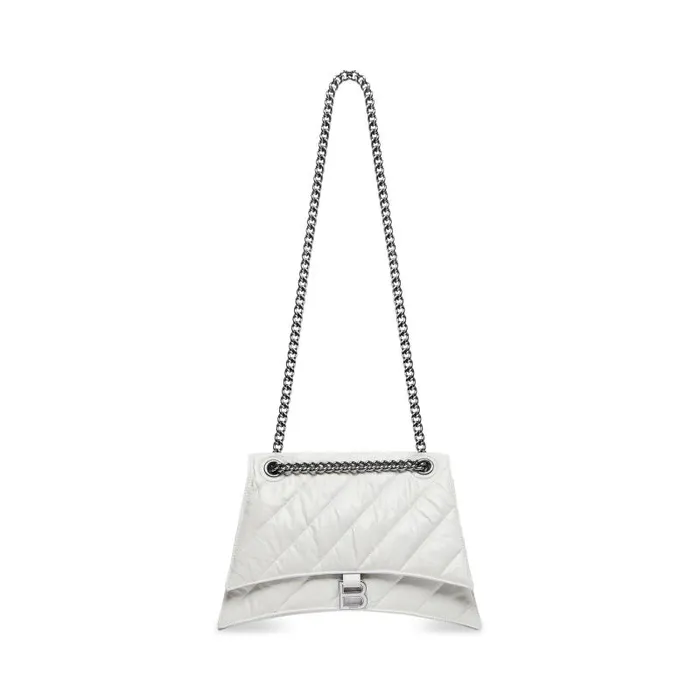 Balenciaga Shoulder Bags Women Women039s Crush Medium Chain Bag Quilted In Optic White Optic White Balenciaga Shoulder Bags Women Women039s Crush Medium Chain Bag Quilted In Optic White Optic White