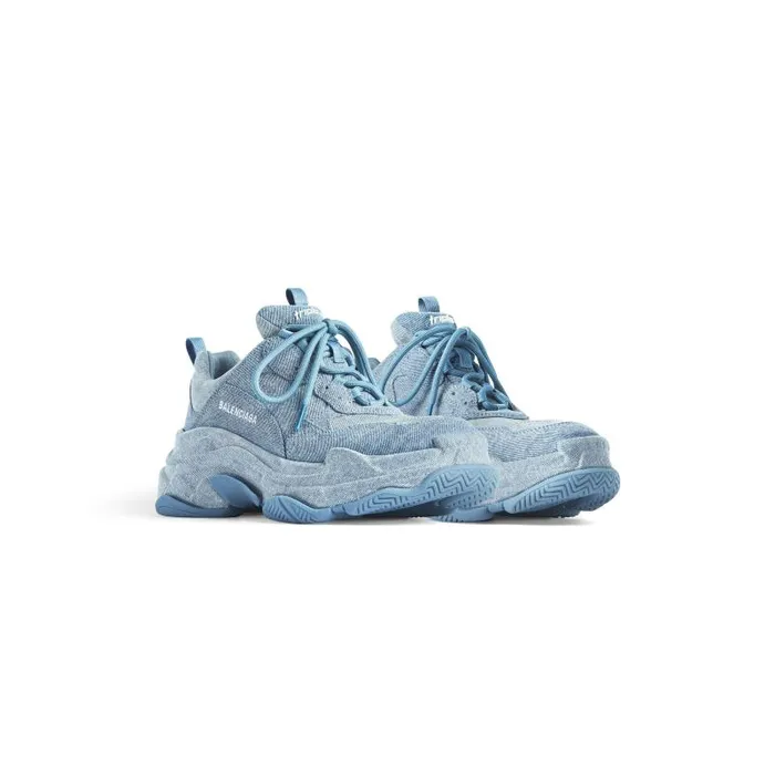 Balenciaga Sneakers Men Men039s Triple S Sneaker Denim In Blue Blue Balenciaga Sneakers Men Men039s Triple S Sneaker Denim In Blue Blue