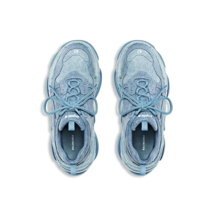 Balenciaga Sneakers Men Men039s Triple S Sneaker Denim In Blue Blue Balenciaga Sneakers Men Men039s Triple S Sneaker Denim In Blue Blue