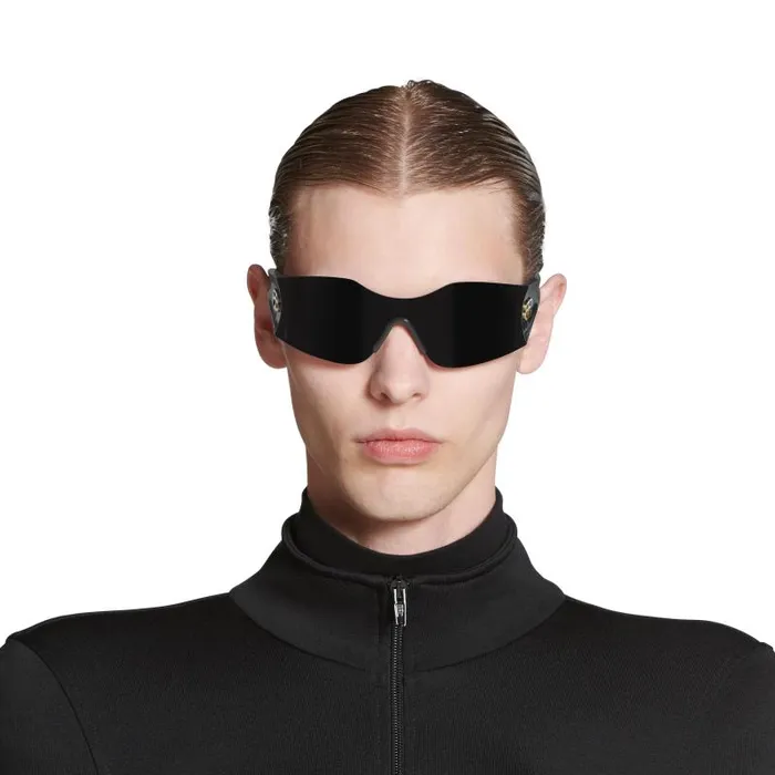 Balenciaga Sunglasses WomenMen Hourglass Mask Sunglasses In Black Black Balenciaga Sunglasses WomenMen Hourglass Mask Sunglasses In Black Black