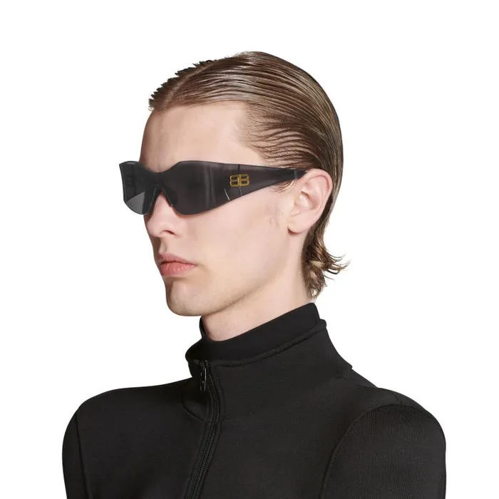Balenciaga Sunglasses WomenMen Hourglass Mask Sunglasses In Black Black Balenciaga Sunglasses WomenMen Hourglass Mask Sunglasses In Black Black