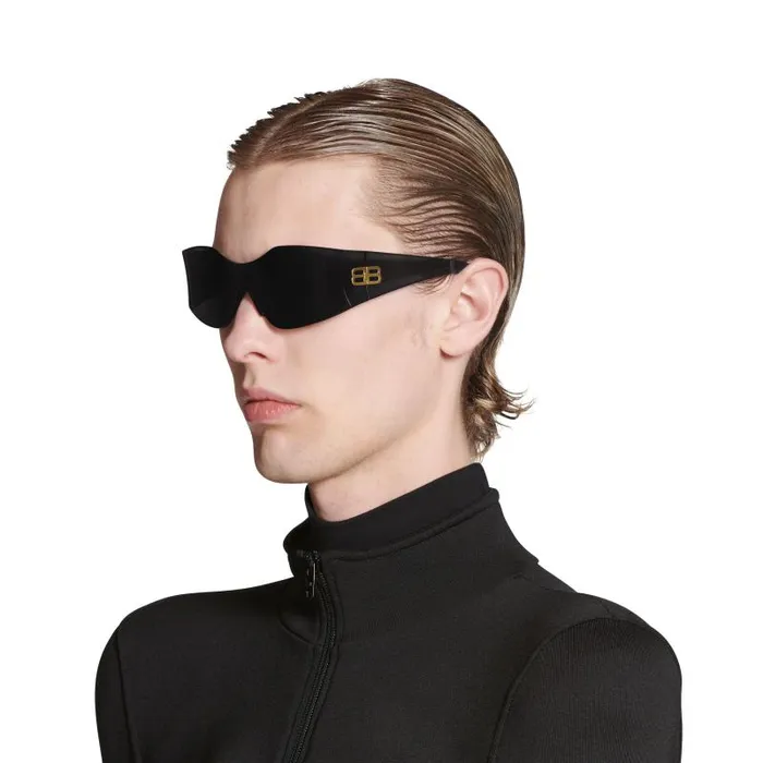 Balenciaga Sunglasses WomenMen Hourglass Mask Sunglasses In Black Black Balenciaga Sunglasses WomenMen Hourglass Mask Sunglasses In Black Black