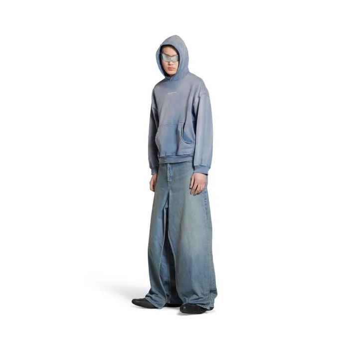 Balenciaga Sweatshirts and Hoodies WomenMen Balenciaga Back Hoodie Medium Fit In Blue Blue
