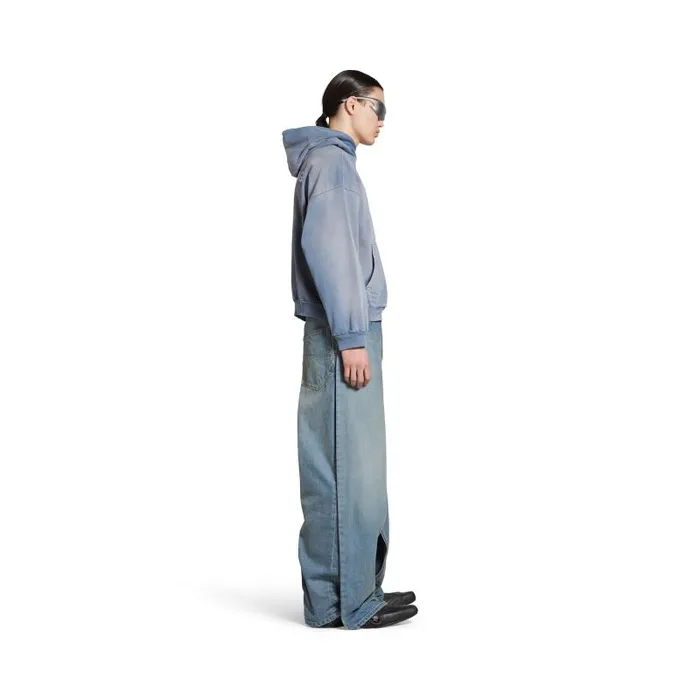 Balenciaga Sweatshirts and Hoodies WomenMen Balenciaga Back Hoodie Medium Fit In Blue Blue