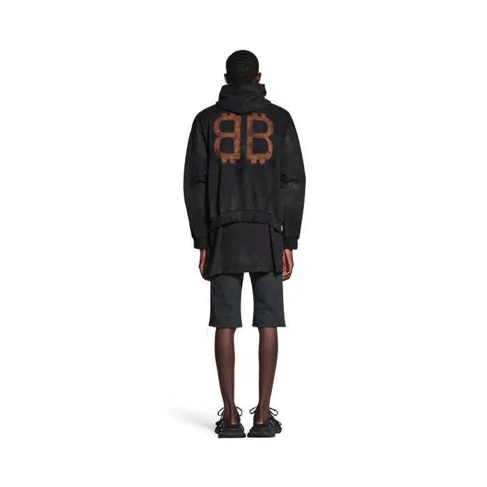 Balenciaga Sweatshirts and Hoodies WomenMen Crypto Hoodie Medium Fit In Black Faded Black Faded
