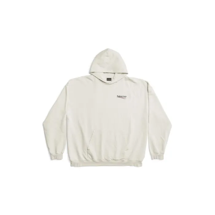 Balenciaga Sweatshirts and Hoodies WomenMen Political Campaign Hoodie Large Fit In Off White Off White